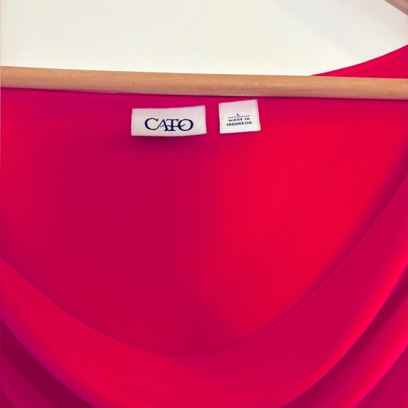 Cato bright pink cowl neck short sleeve knit blouse - Picture 3 of 3